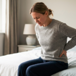 A patient with UTI-related back pain, showing signs of a possible kidney infection.