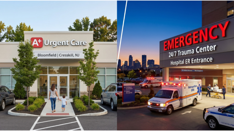 Urgent care vs ER NJ guide Bloomfield Cresskill