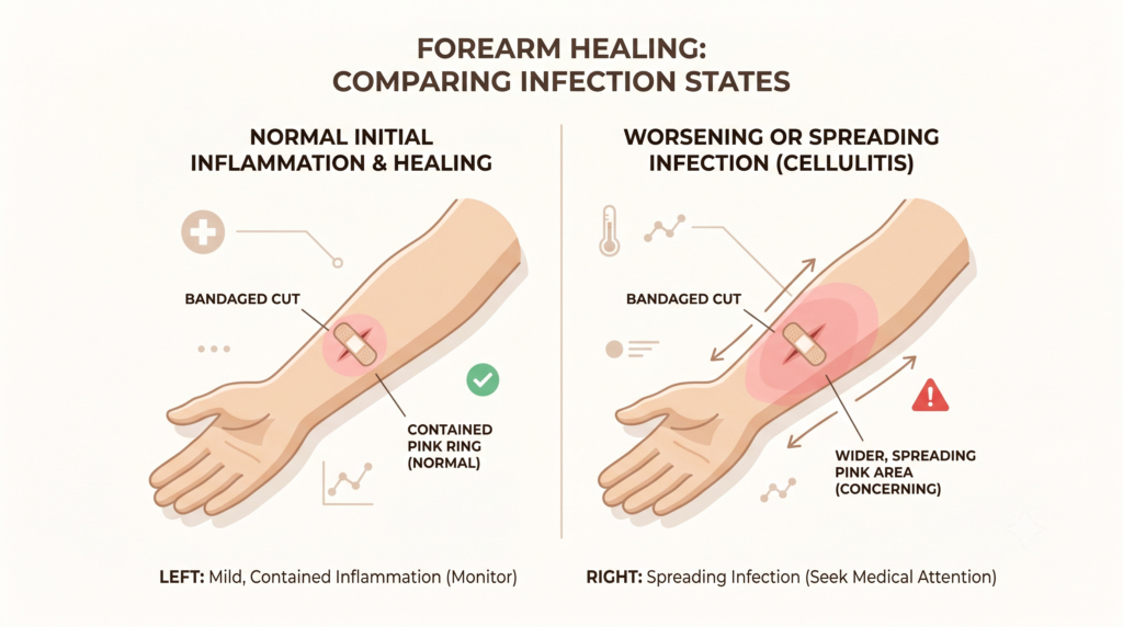 Normal healing vs. infection
