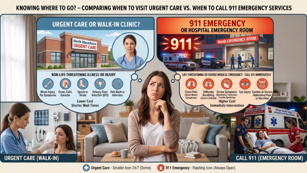 Knowing the difference between urgent care and 911